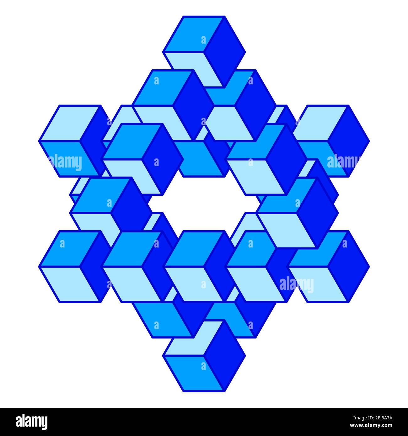 Illustration von abstraktem Design aus unmöglichen Penrose-Dreiecken Stock Vektor