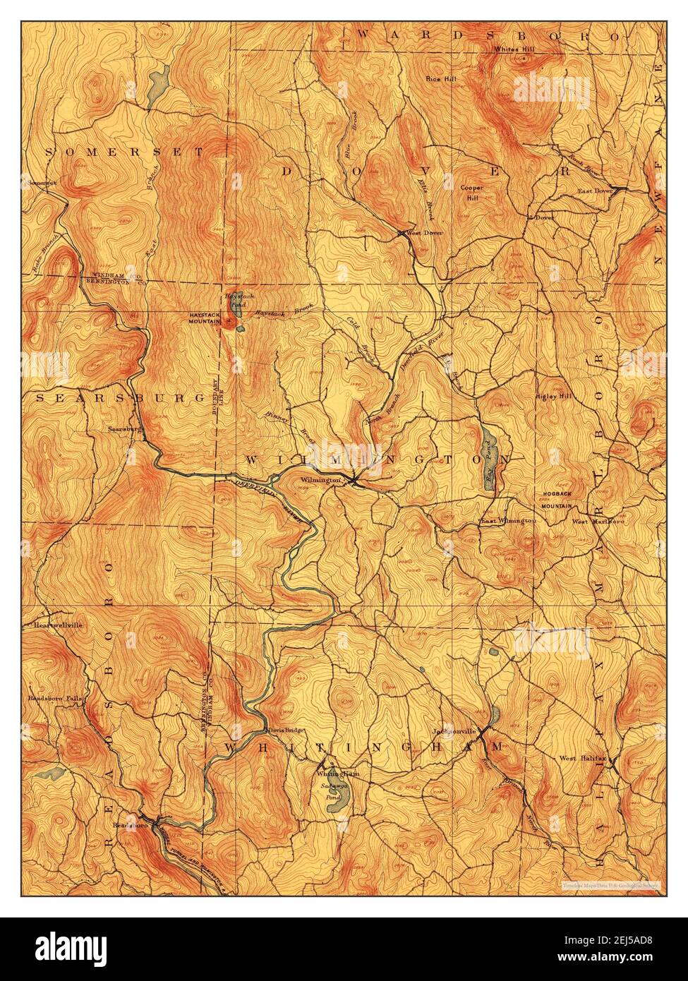 Wilmington, Vermont, Karte 1889, 1:62500, Vereinigte Staaten von Amerika von Timeless Maps, Daten U.S. Geological Survey Stockfoto