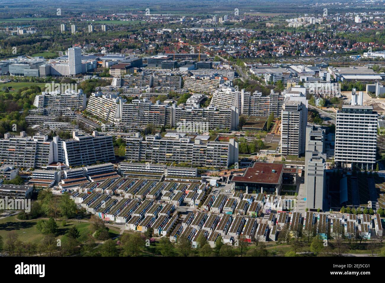 Skyline von München vom Olympia Tower, München, Deutschland Stockfoto