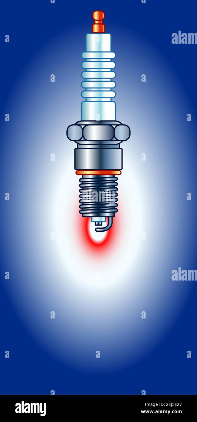 Abbildung der Zündung der Zündkerze Stock Vektor