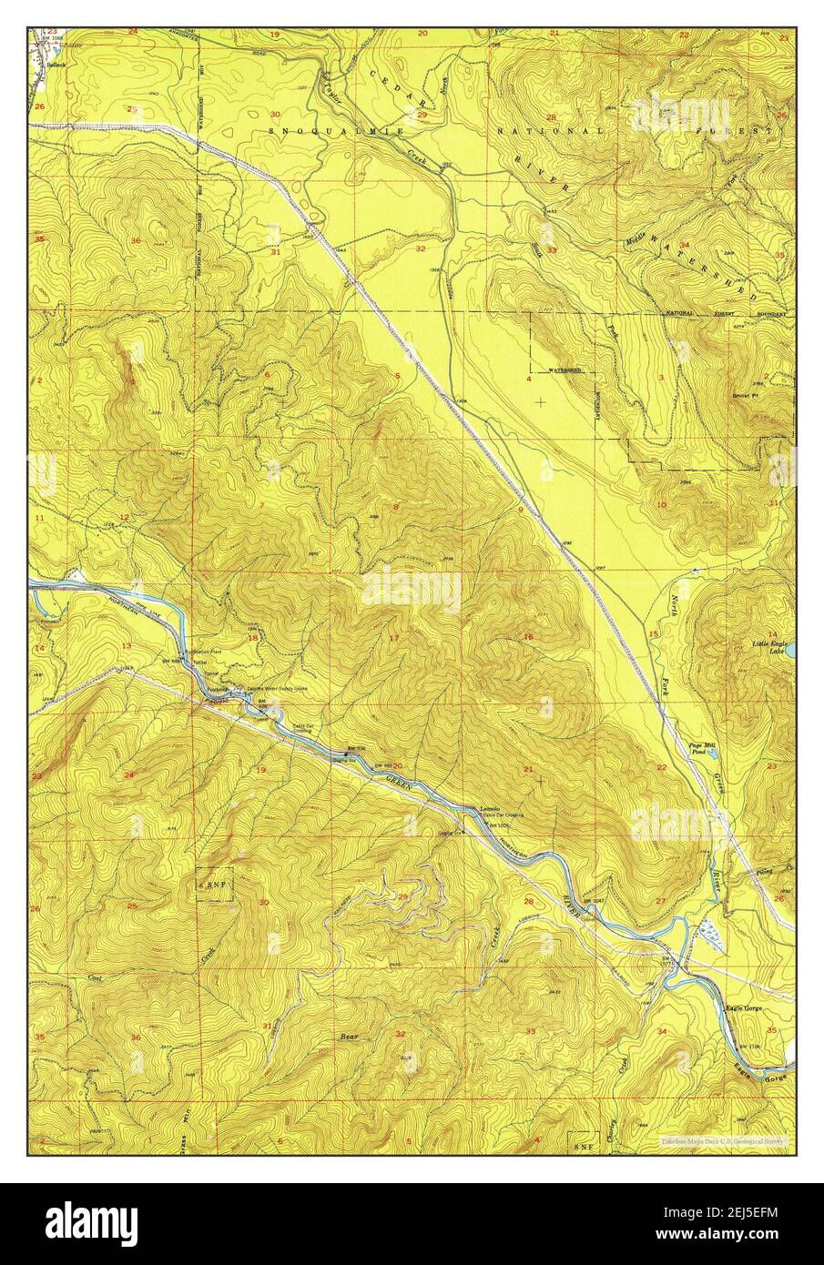 Eagle Gorge, Washington, Karte 1953, 1:24000, Vereinigte Staaten von Amerika von Timeless Maps, Daten U.S. Geological Survey Stockfoto