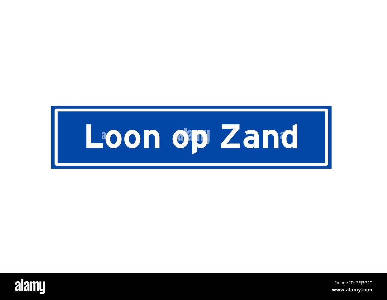 Loon op Zand isoliert niederländischen Ort Namensschild. Stadtschild aus den Niederlanden. Stockfoto