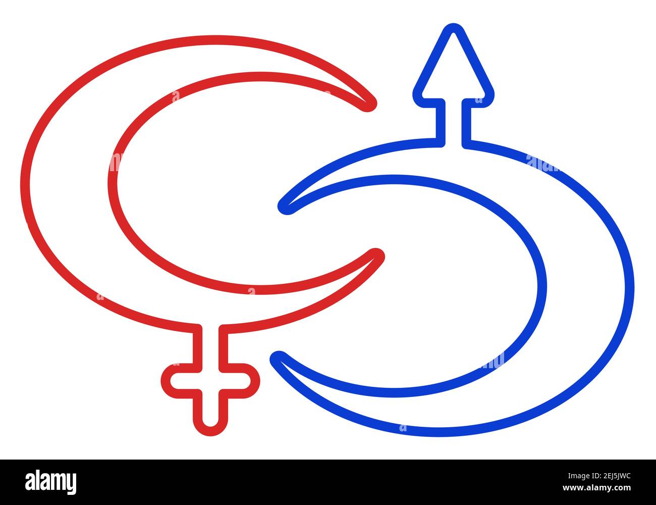 Illustration von männlichen und weiblichen Symbolen Stock Vektor