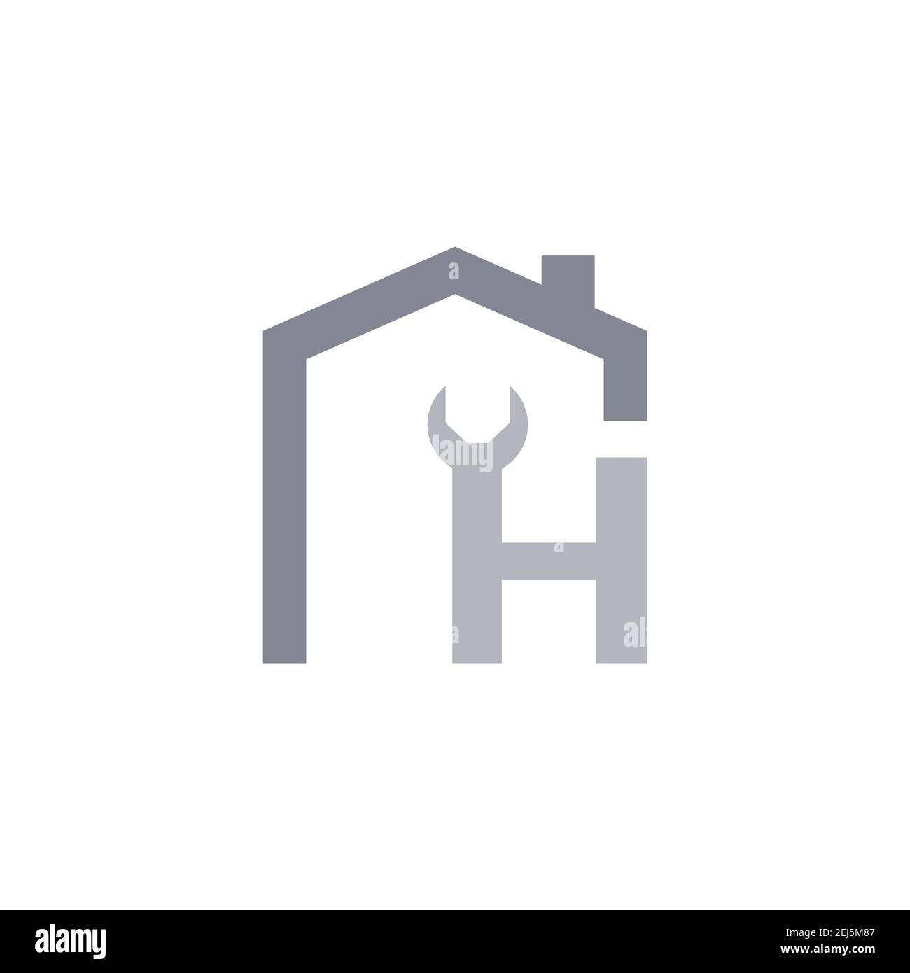 Anfangsbuchstabe H Haus Reparatur und Bau Logo Design. Kreativer Buchstabe H mit Schraubenschlüssel Symbol Reparatur Dienstleistungen Logo Design Bild Stock Vektor