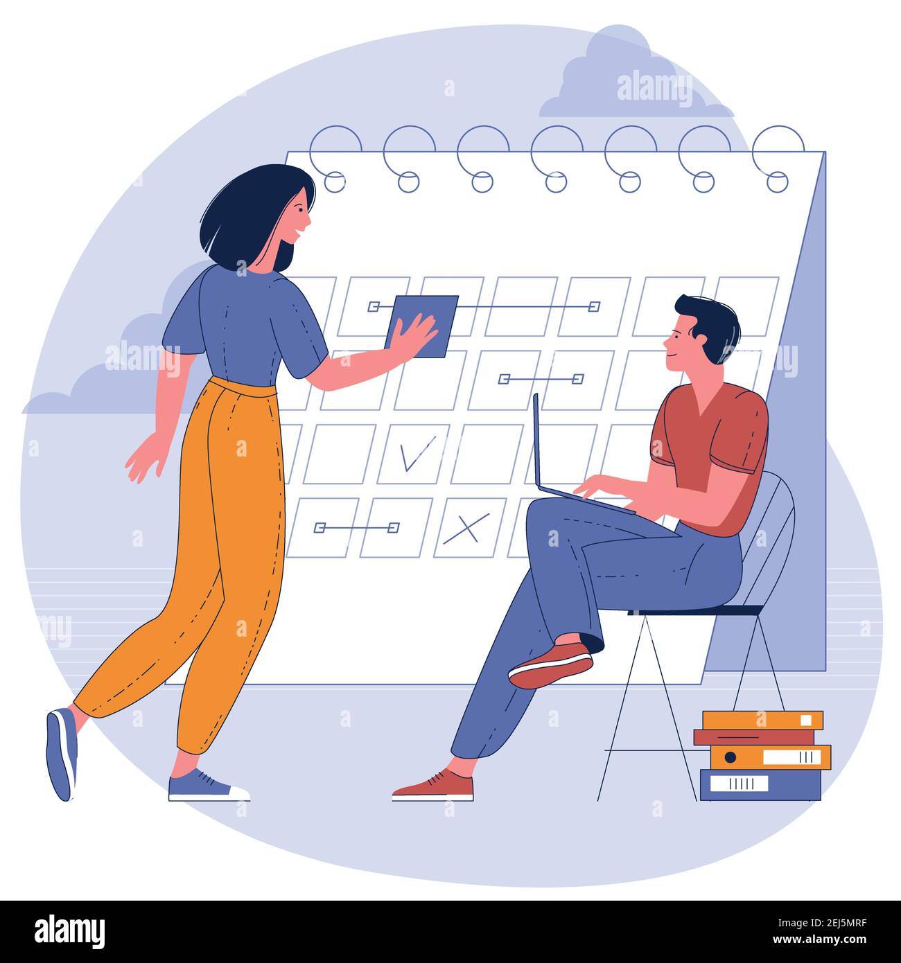 Planungszeitplan und Zeitplan für den Kalender Stock Vektor