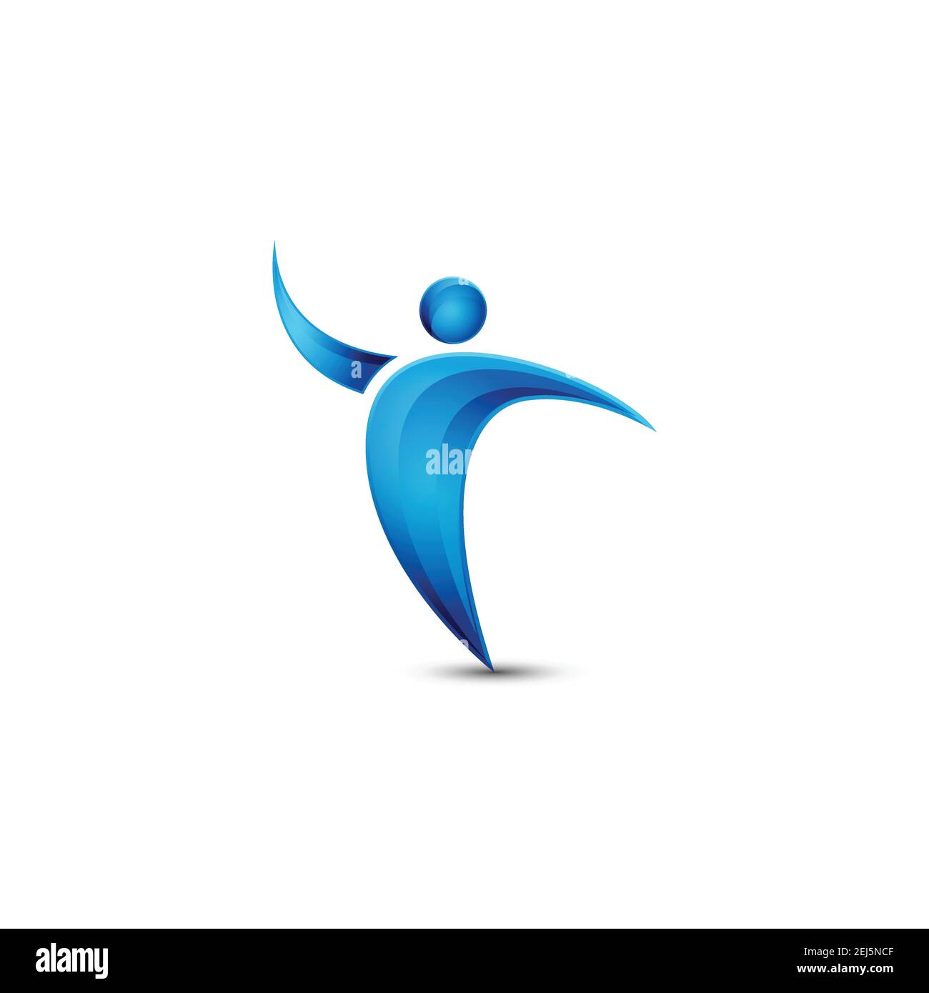 Abstrakte Menschen oder menschliche Figur Gradient Logo Design Vektor Bild. Abstrakte Menschen Logo Design Bild mit blauen Farbverlauf Stock Vektor