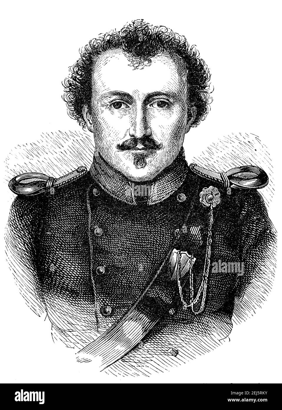 Baron Friedrich Heinrich Karl de la Motte Fouqué, Pellegrin und A.L.T. Fran, 12. Februar 1777 - 23. Januar 1843, war einer der ersten deutschen Dichter der Romantik / Baron Friedrich Heinrich Karl de la Motte Fouqué, Pellegrin und A.L.T. Fran, 12. Februar 1777 - 23. Januar 1843, war einer der ersten deutschen Dichter der Romantik, Historisch, historisch, digital verbesserte Reproduktion eines Originals aus dem 19th. Jahrhundert / digitale Produktion einer Originalvorlage aus dem 19. Jahrhundert, Stockfoto