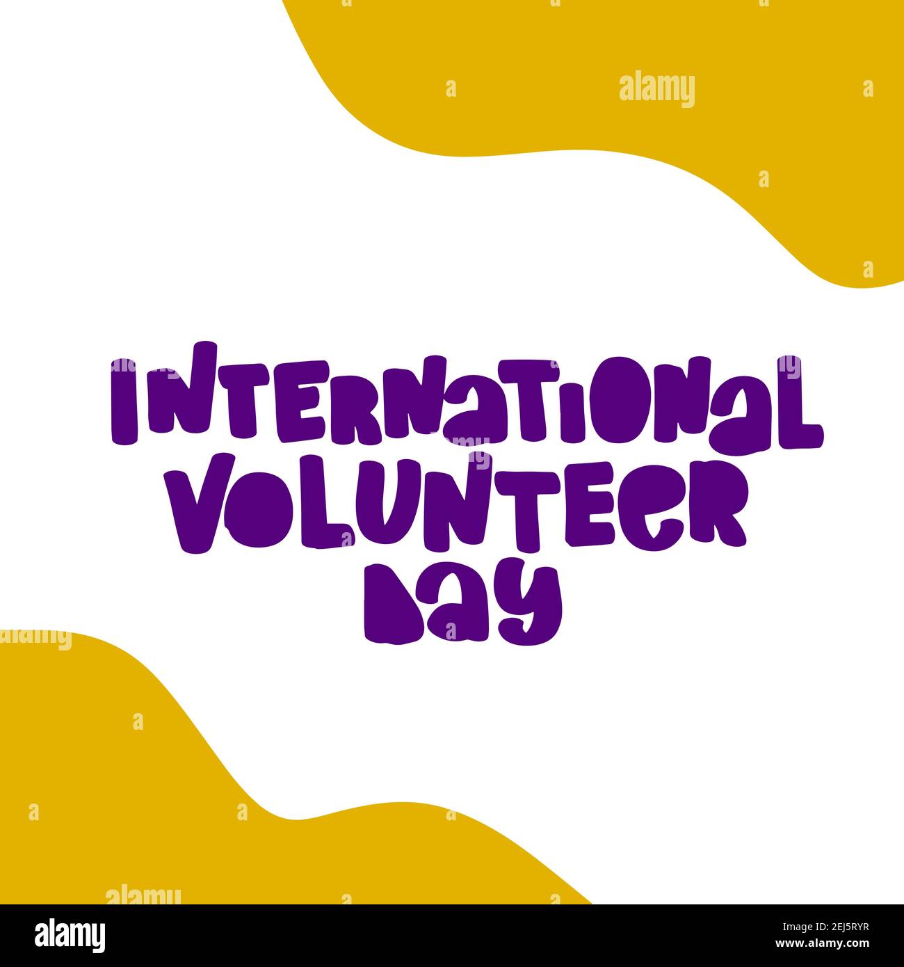 International Volunteer Day Zeichen handgezeichnet Vektor-Schriftzug Stock Vektor