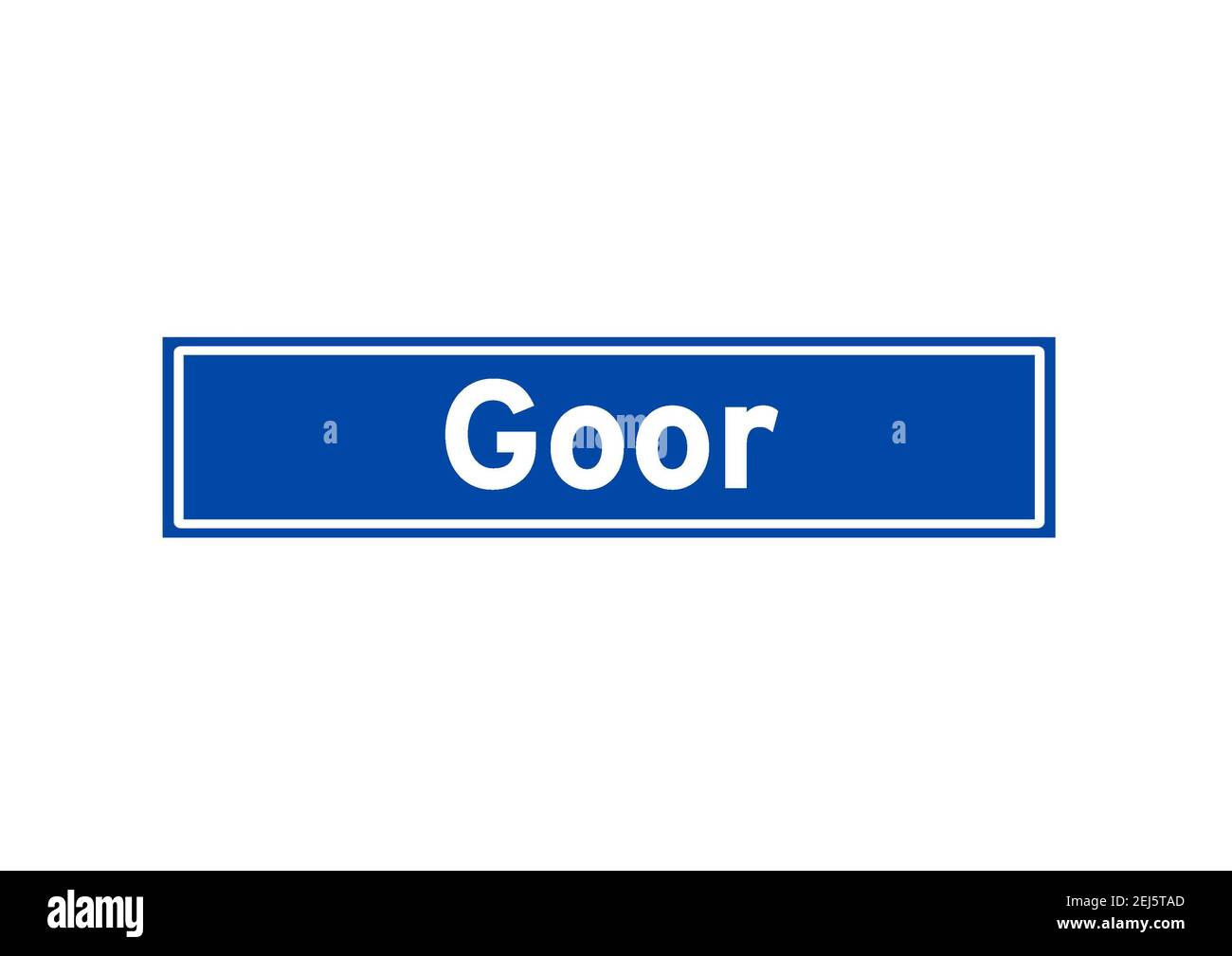Goor isoliert niederländischen Ort Namensschild. Stadtschild aus den Niederlanden. Stockfoto