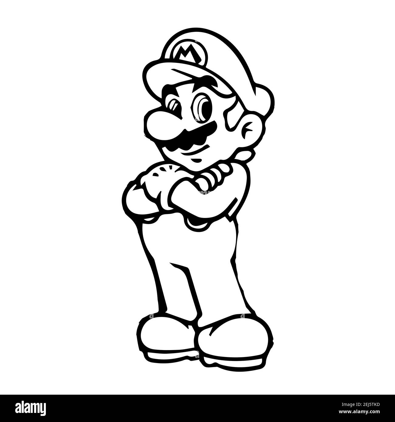 Vektor-Illustration von Mascot Super Mario. Niedlichen Charakter super mario. Geeignet für Grafik-Videospiel, Maskottchen-Logo Stock Vektor