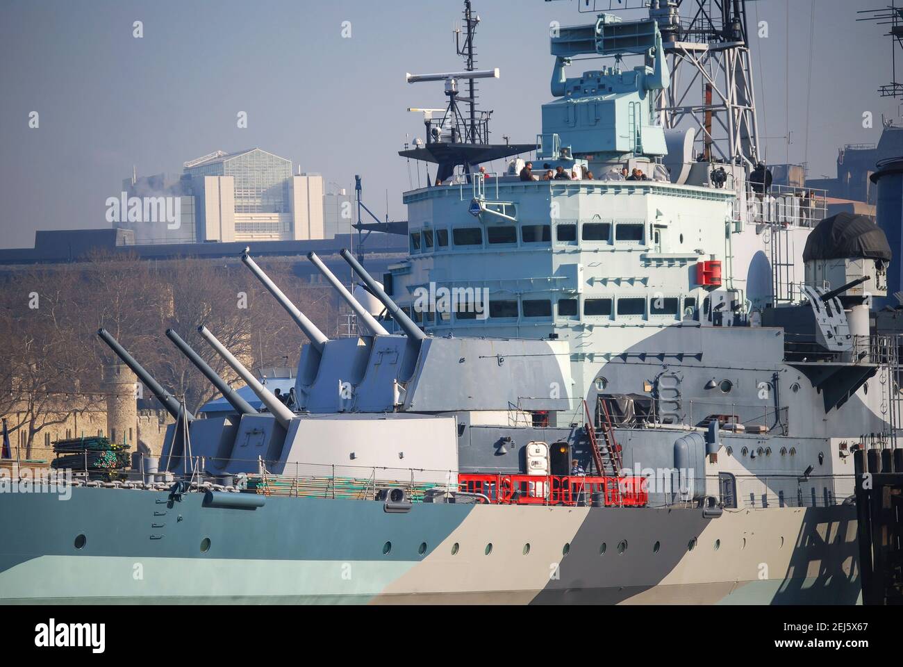 HMS Belfast Museum Ship, South Bank, Southwark, Royal Borough of Southwark, Greater London, England, Vereinigtes Königreich Stockfoto