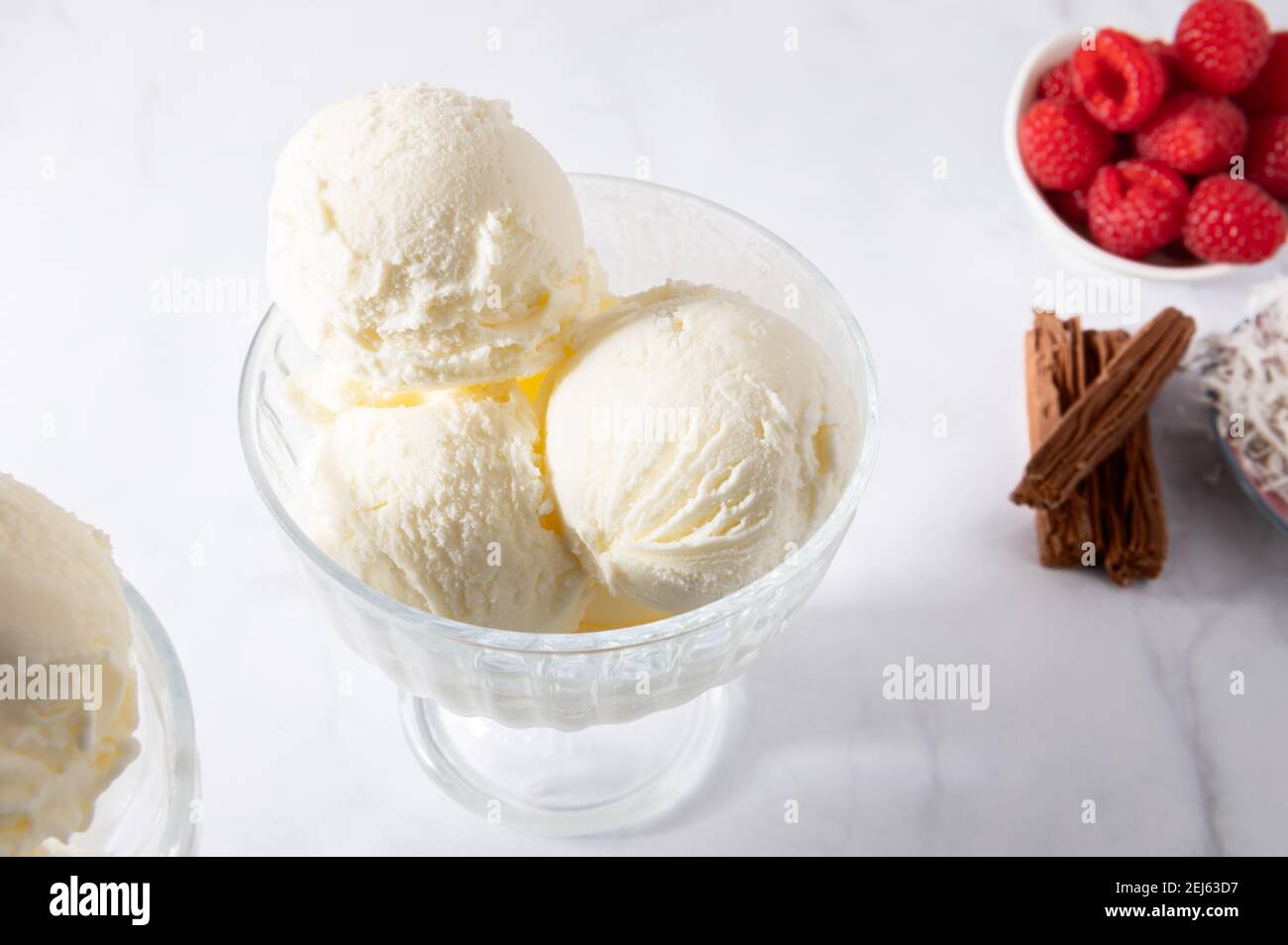 Vanilla Ice Cream Kugeln Stockfoto