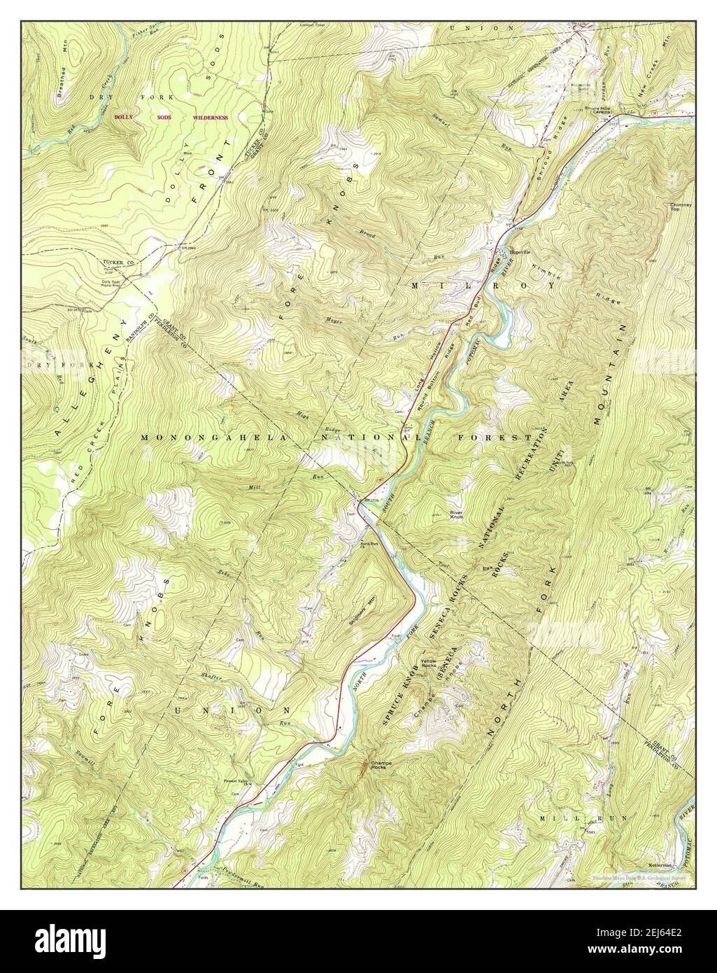 Hopeville, West Virginia, Karte 1969, 1:24000, Vereinigte Staaten von Amerika von Timeless Maps, Daten U.S. Geological Survey Stockfoto