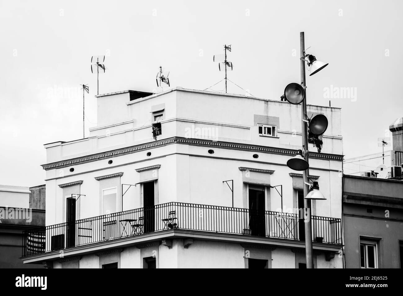 Balkon Auf Dem Dach Von Barcelona Stockfoto