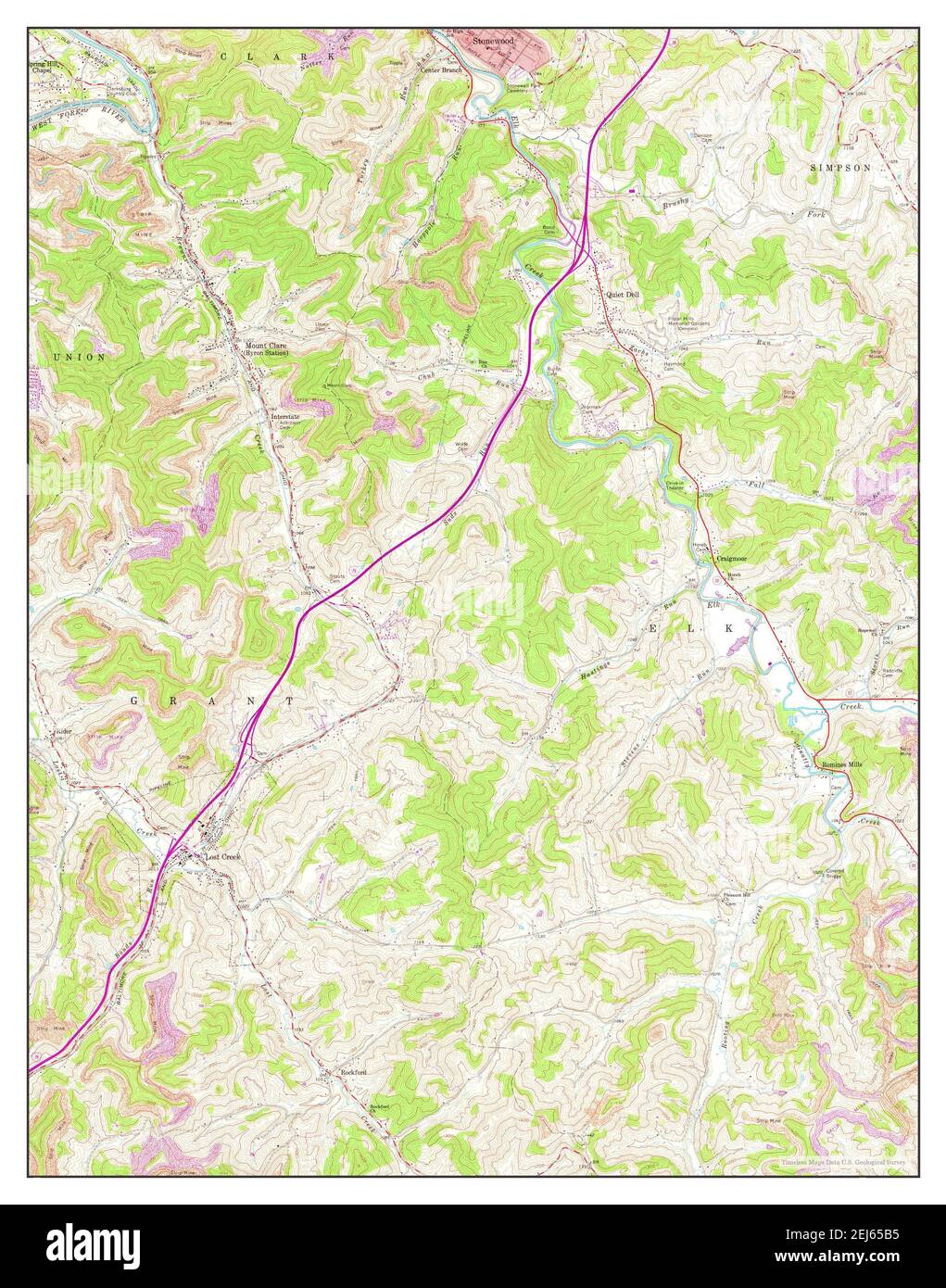 Mount Clare, West Virginia, Karte 1961, 1:24000, Vereinigte Staaten von Amerika von Timeless Maps, Daten U.S. Geological Survey Stockfoto