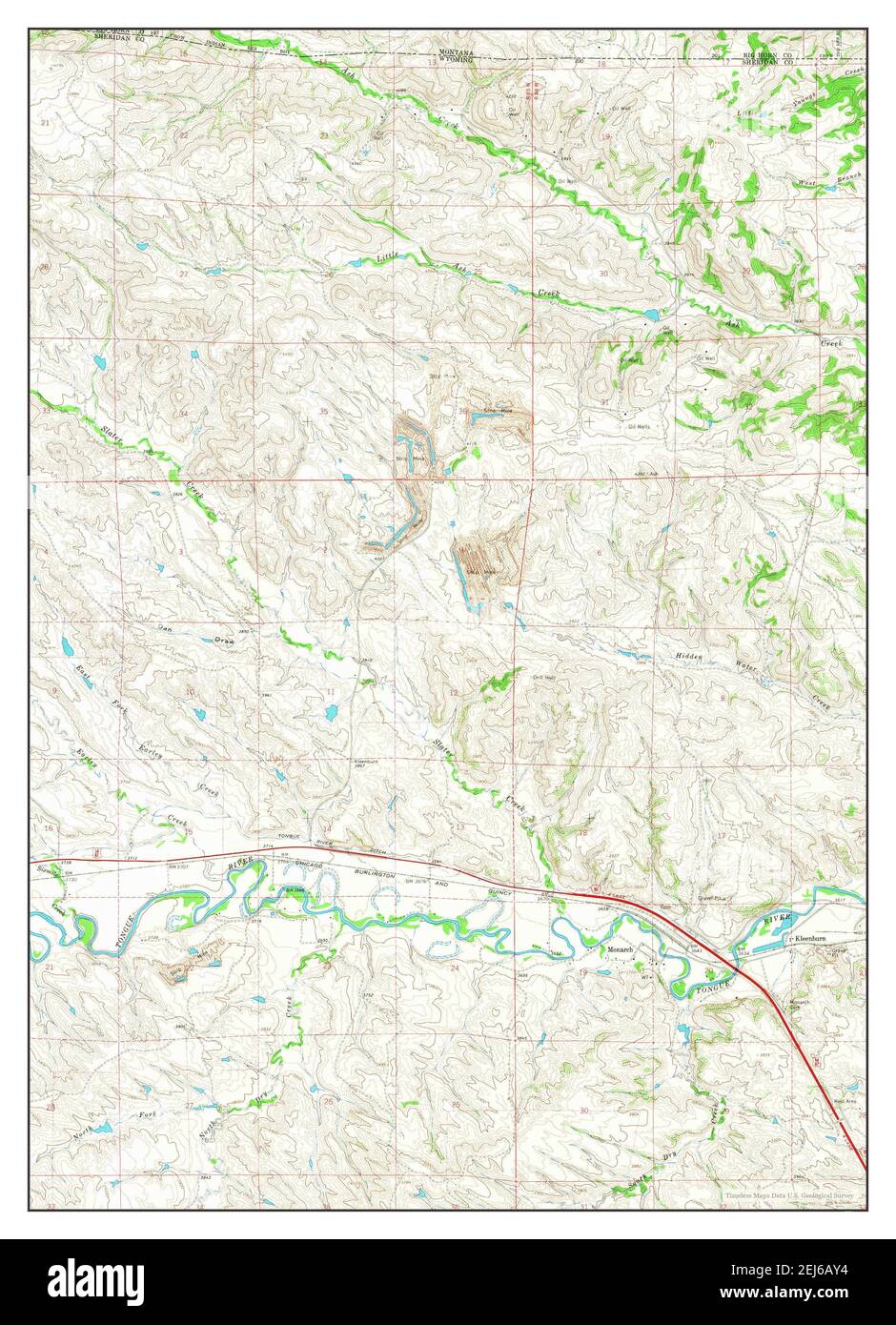 Monarch, Wyoming, Karte 1964, 1:24000, Vereinigte Staaten von Amerika von Timeless Maps, Daten U.S. Geological Survey Stockfoto