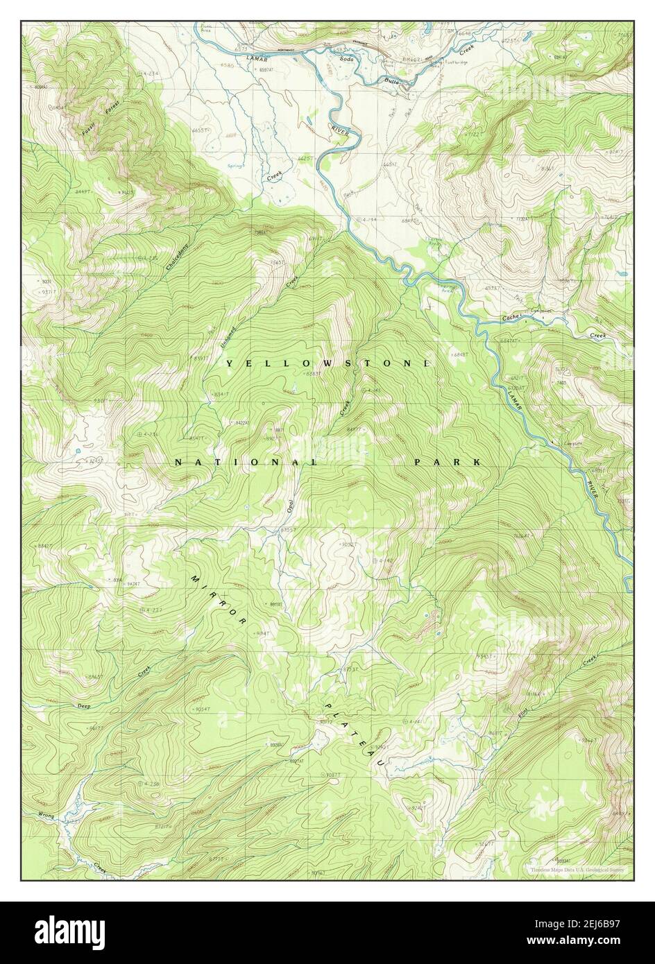 Opal Creek, Wyoming, Karte 1989, 1:24000, Vereinigte Staaten von Amerika von Timeless Maps, Daten U.S. Geological Survey Stockfoto