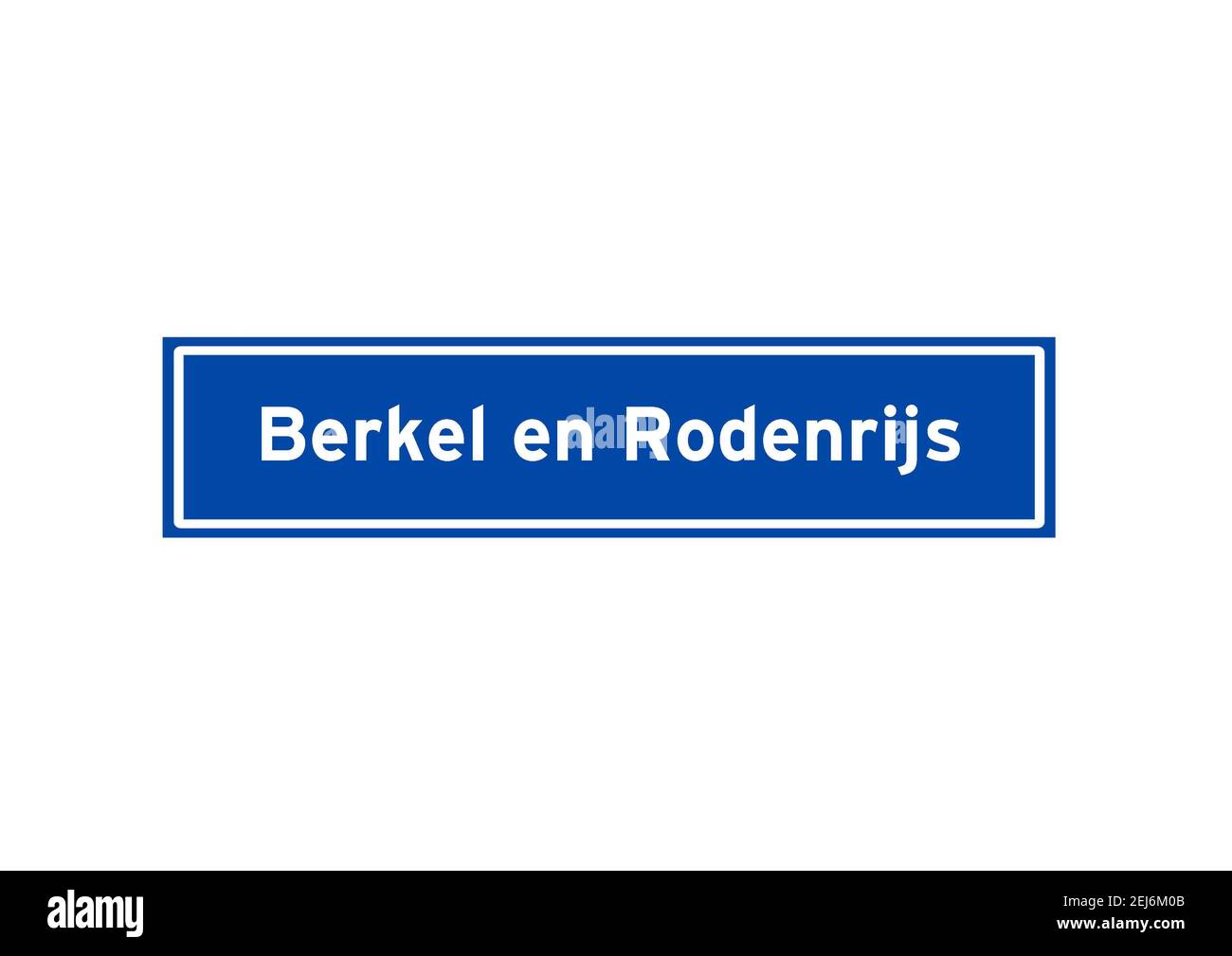 Berkel en Rodenrijs isoliert niederländischen Ort Namensschild. Stockfoto