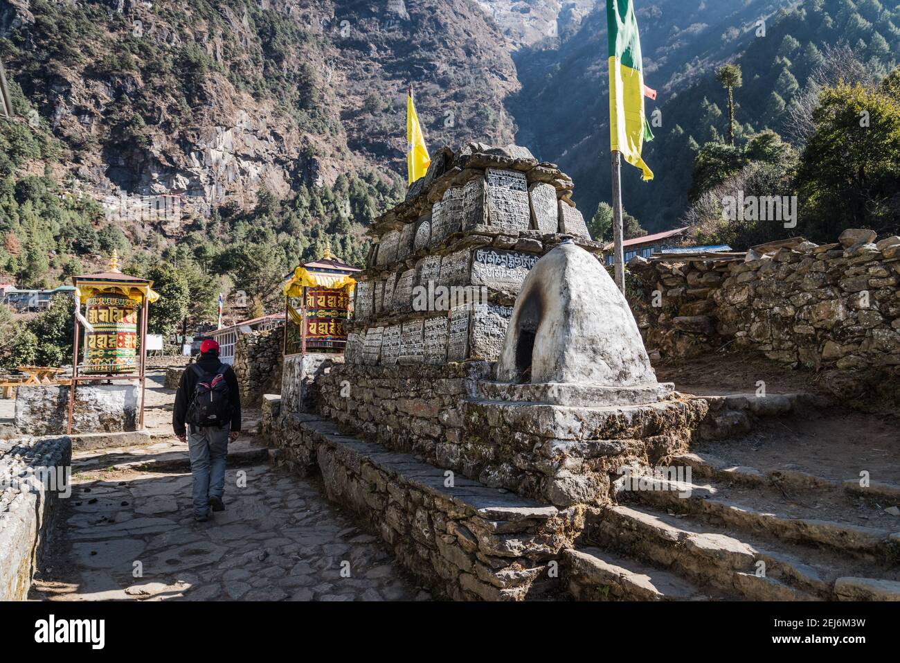 Kathmandu, Nepal, ist das Tor zu Himalaya, Everest und unendlichen Gipfeln, Parks und Abenteuern. Hier besuchte ich Kathmandu und den Sagarmatha Nationalpark Stockfoto