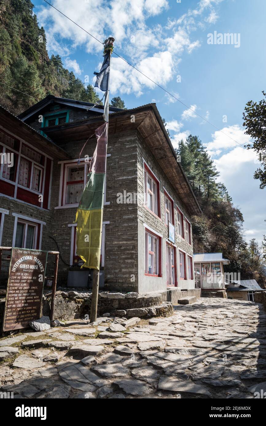 Kathmandu, Nepal, ist das Tor zu Himalaya, Everest und unendlichen Gipfeln, Parks und Abenteuern. Hier besuchte ich Kathmandu und den Sagarmatha Nationalpark Stockfoto