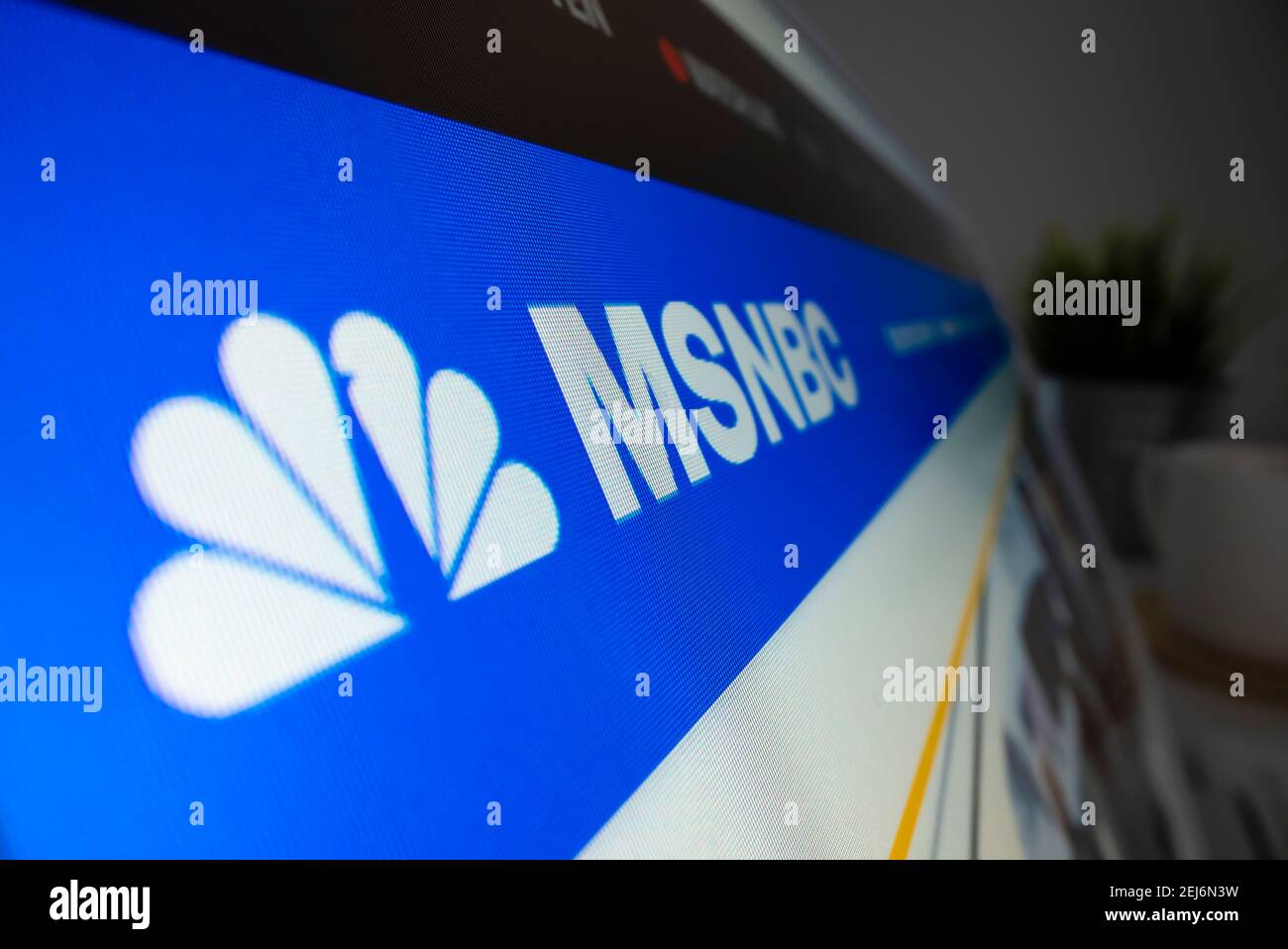Nahaufnahme des MSNBC-Logos auf seiner Website Stockfoto