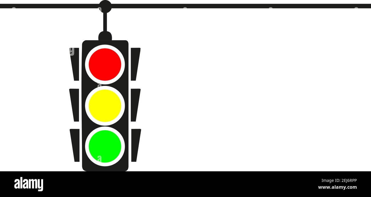 Aufgehängtes Ampelbanner mit weißem Hintergrund Stock Vektor