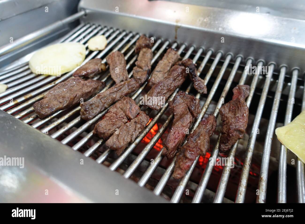 Fotos von gegrilltem koreanischem Rindfleisch Stockfoto