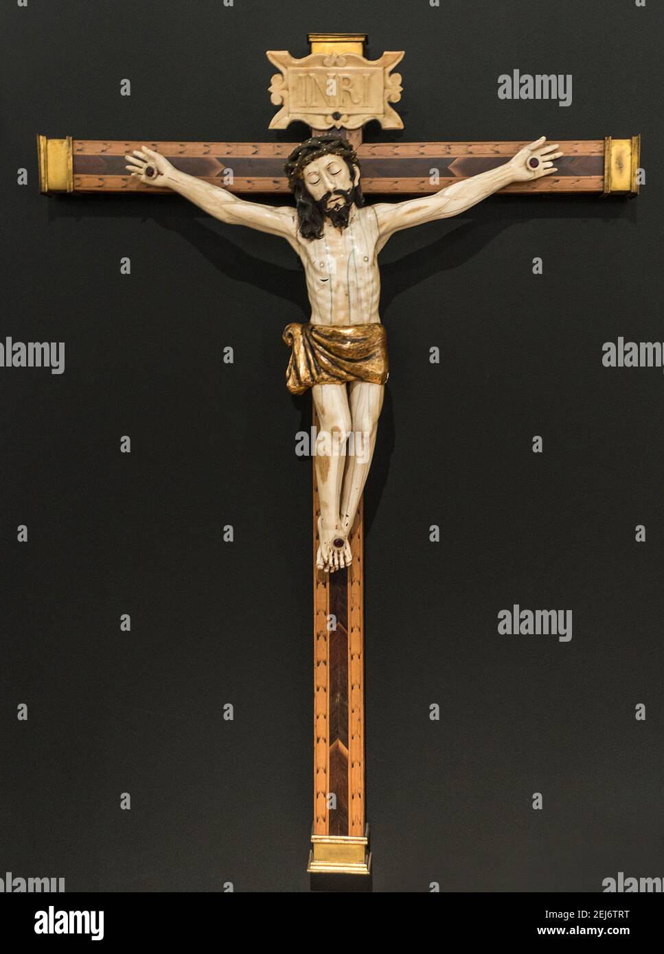 Kreuzigungsstatue Hispanio-Phillipine anonym, Soumaya Museum, Polanco, Mexiko-Stadt, Mexiko Stockfoto