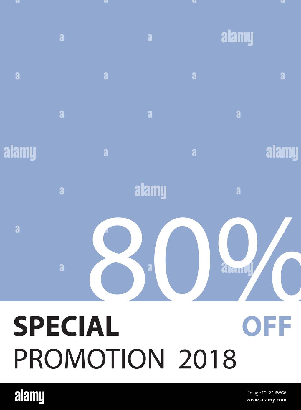 Special Promotion 80 Prozent pantone Style Vektor (blaue Farbe) für Banner oder Poster. Verkaufs- und Rabattkonzept. Stock Vektor