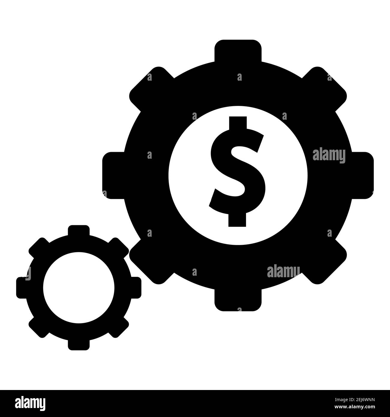 Geldmanagement-Symbol auf weißem Hintergrund. Business-Zeichen. Asset-Management-Symbol. Stockfoto