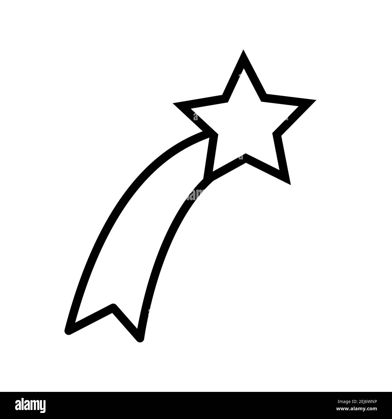 Umriss weihnachtsstern Symbol auf weißem Hintergrund. Sternsymbol. Fliegende Sternzeichen. Flacher Stil. Stockfoto