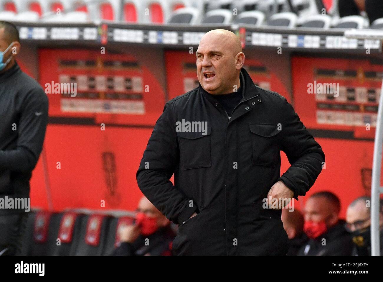 Frederic Antonetti - OGC Nice vs Football Club de Metz - Ligue 1 Uber isst. Nizza, Frankreich, 21. Februar 2021. Foto von Lionel Urman/ABACAPRESS.COM Stockfoto