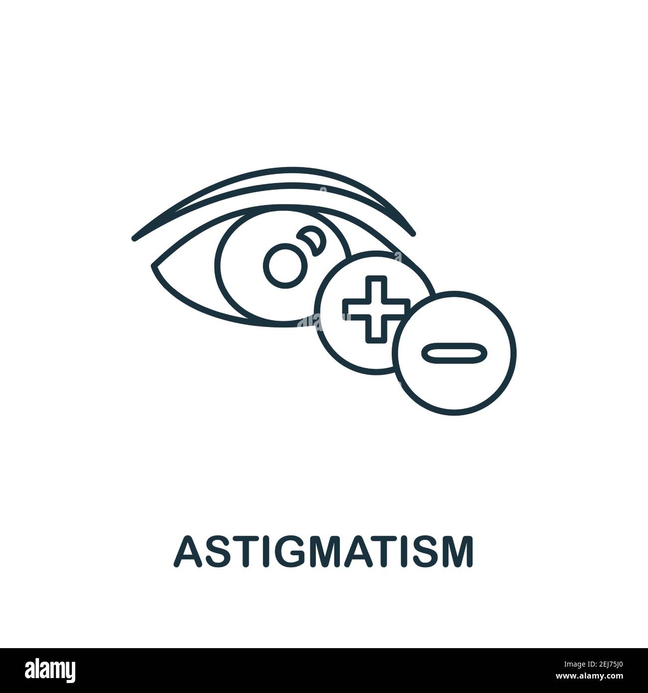 Astigmatismus-Symbol. Einfache Illustration aus der Ophthalmologie-Kollektion. Creative Astigmatism Icon für Web-Design, Vorlagen, Infografiken und mehr Stock Vektor