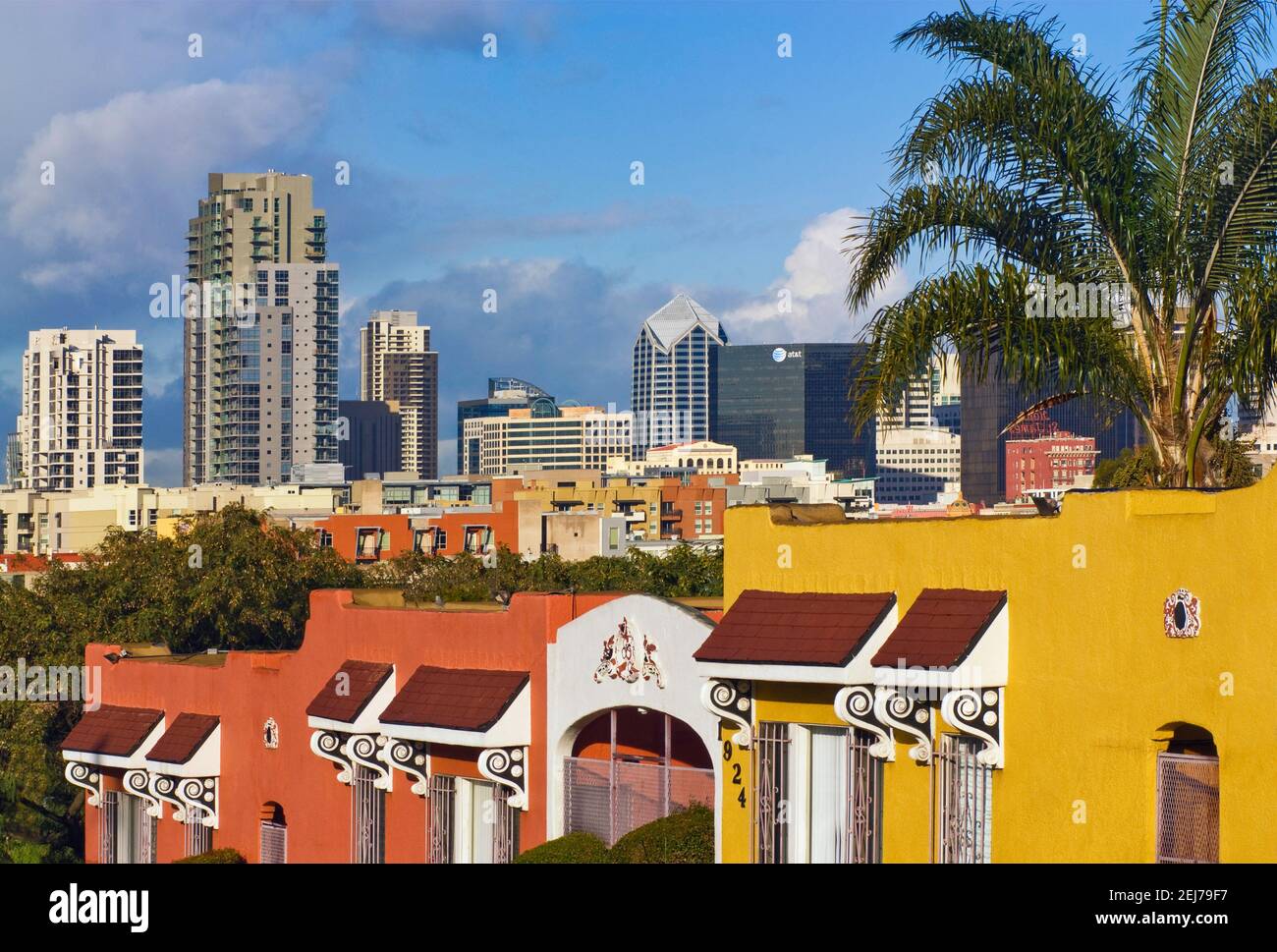 Innenstadt von San Diego, Blick von Sherman Heights, Kalifornien, USA Stockfoto