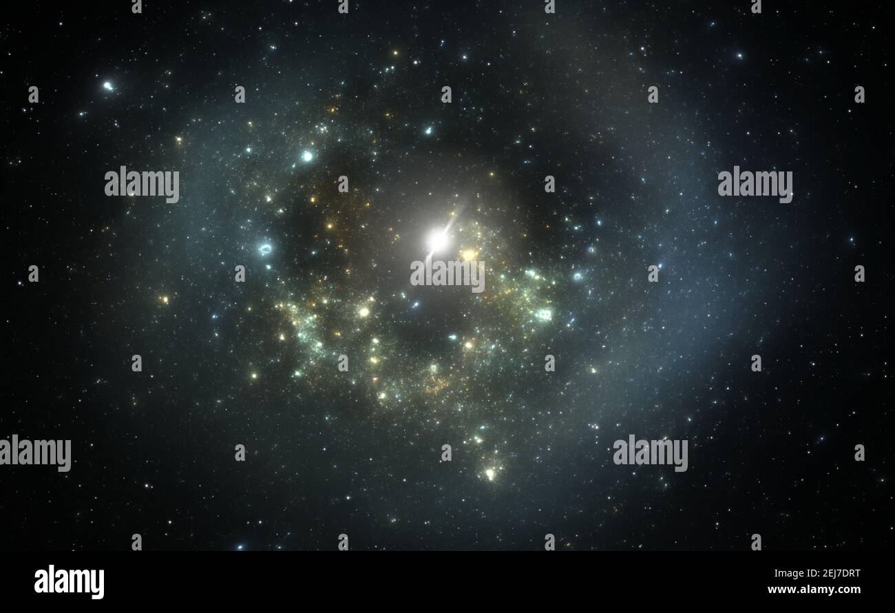 Planetarischer Nebel und weißer Zwerg, Abbildung 3D Stockfoto