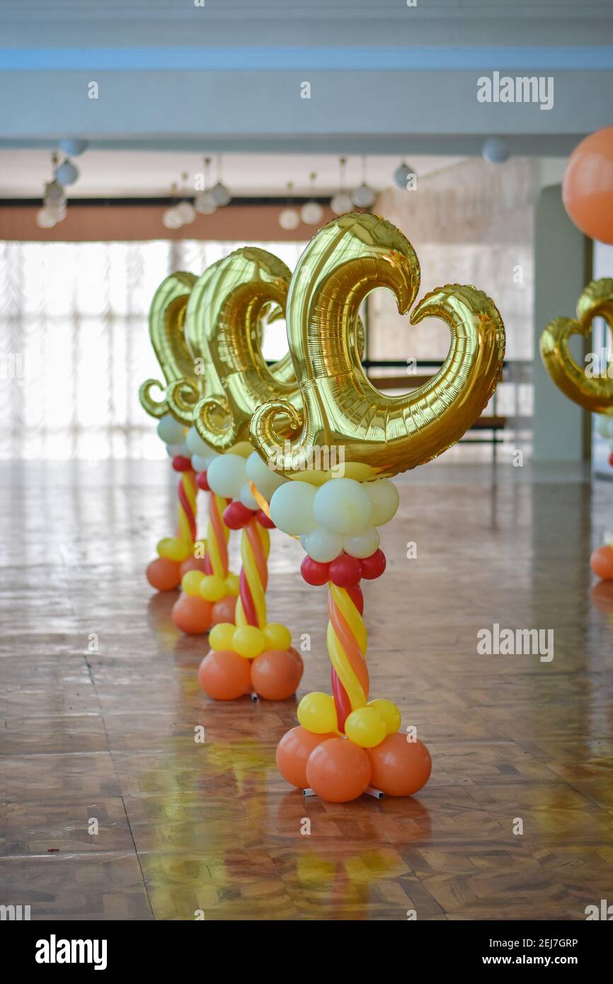 Ballondekorationen für Ihren Geburtstag oder Ihre Hochzeit. Stockfoto