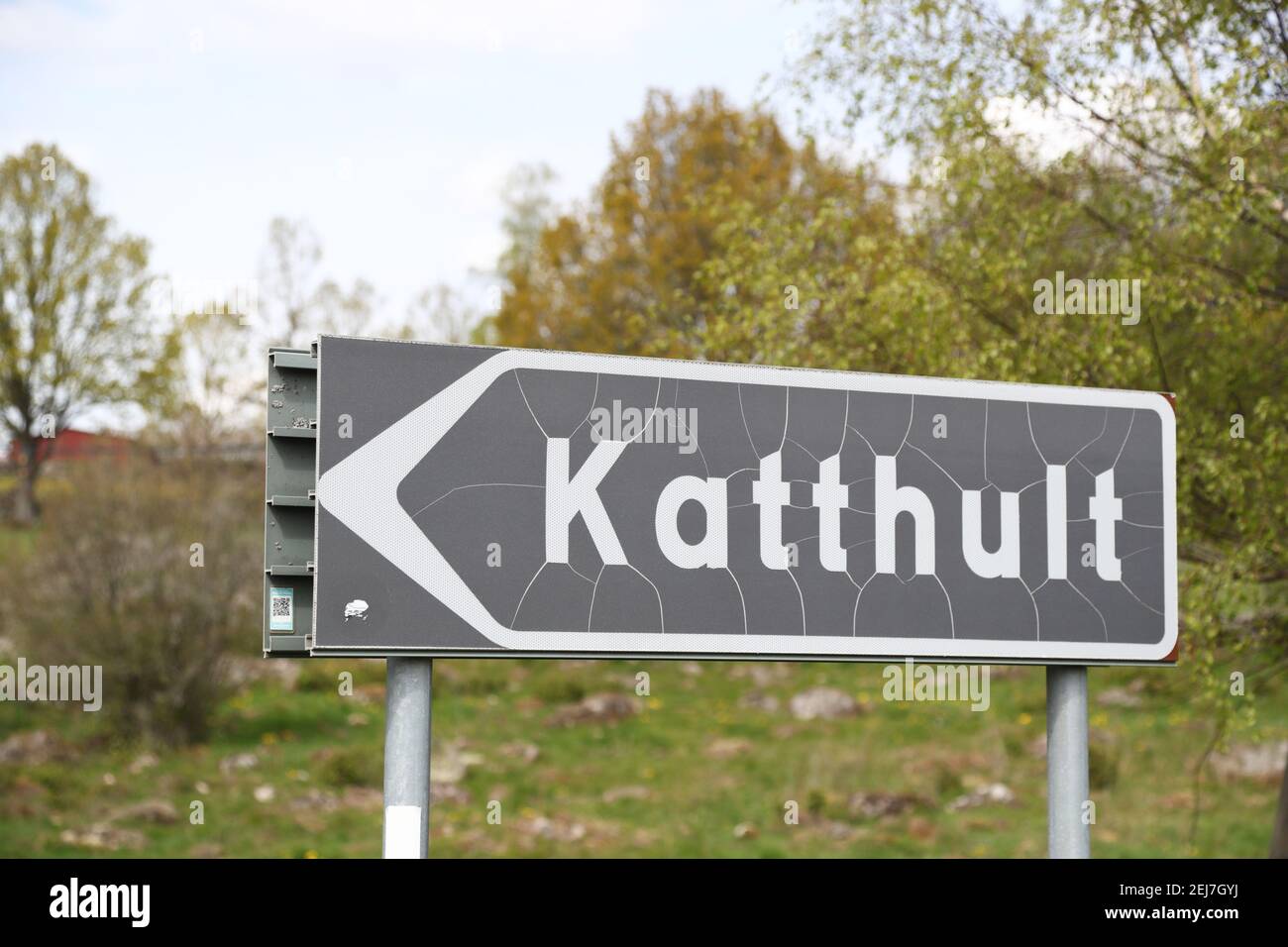 KATTHULT, SCHWEDEN- 15. MAI 2019:Katthult, bekannt aus Astrid Lindgrens Büchern. Katthult ist der Name des Bauernhofes, auf dem die fiktive Figur Emil in Lönneberga lebte. Stockfoto