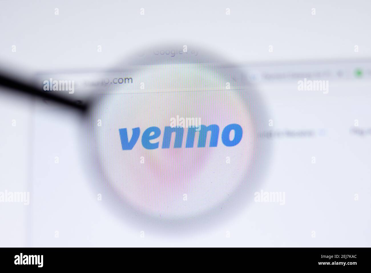 New York, USA - 17. Februar 2021: Venmo Logo close up auf Website-Seite, illustrative Editorial Stockfoto