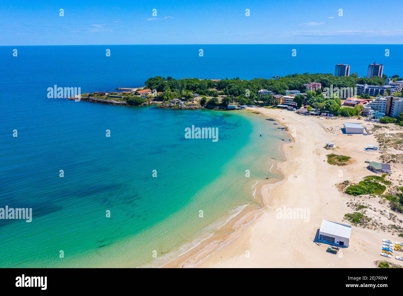 Luftaufnahme des Atliman Strandes in Kiten, Bulgarien Stockfoto