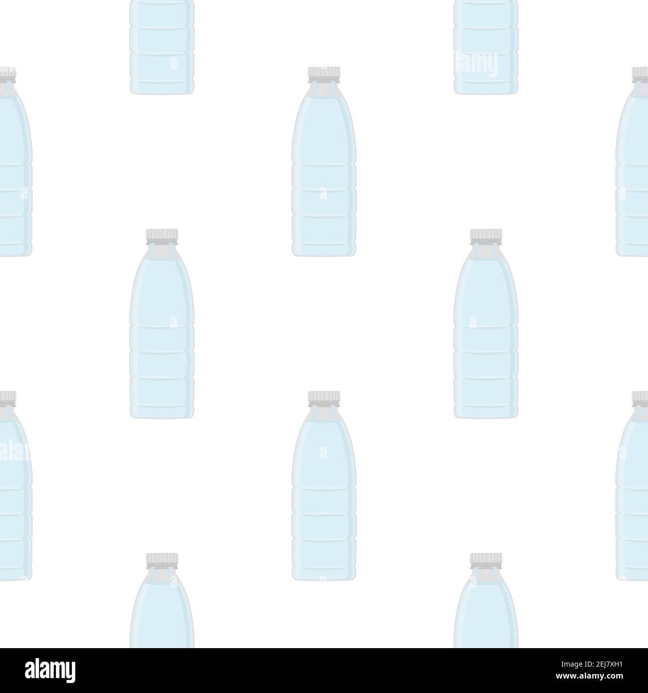 Illustration zum Thema Set identische Typen Plastikflaschen für Trinkwasser. Wassermuster bestehend aus Sammlung Küchenzubehör, Plastikflasche Stock Vektor