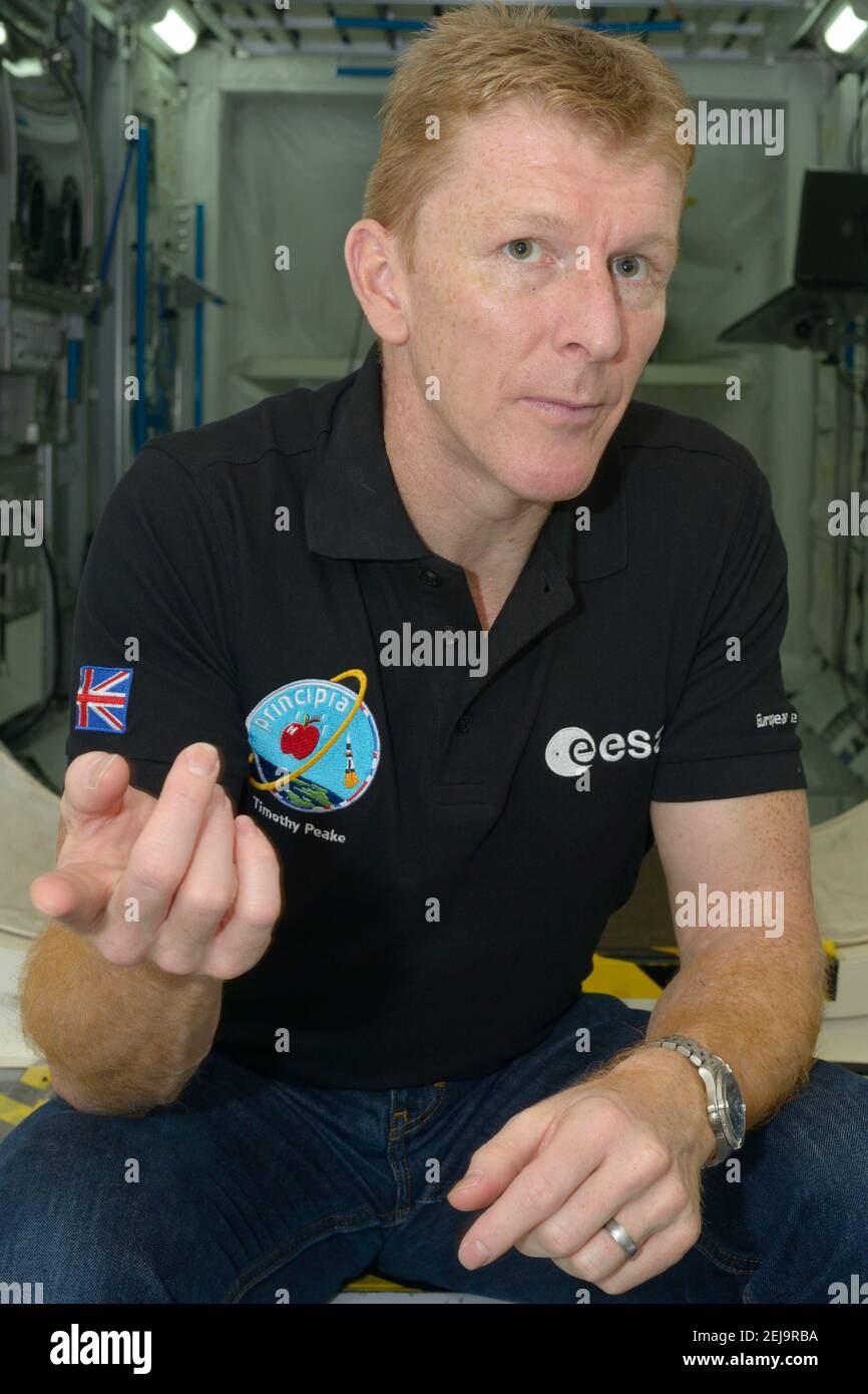 Tim Peake, britischer europäischer Raumfahrtagentur Astronaut fotografiert bei ESA Köln. Stockfoto