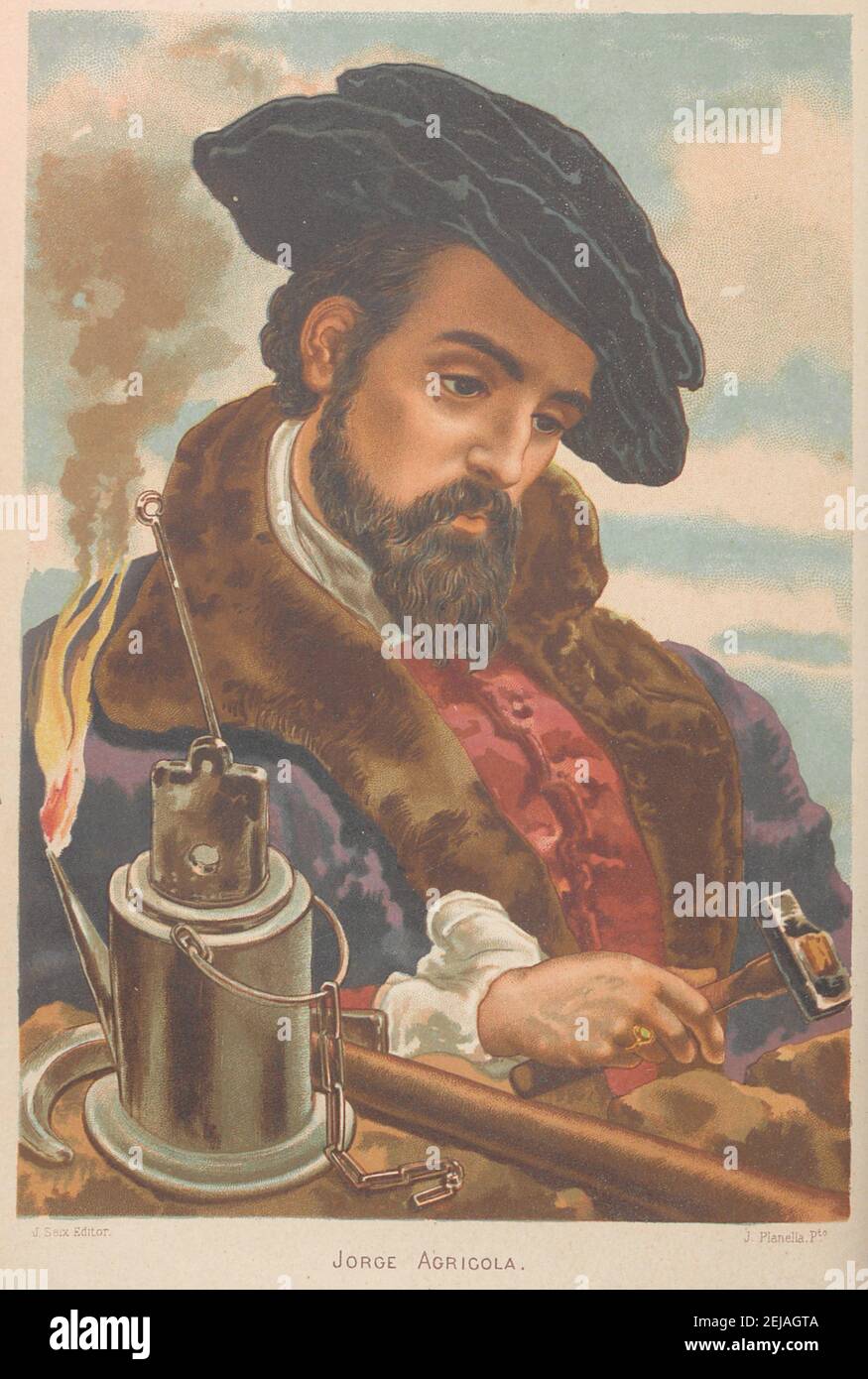 Georgius Agricola. Aus Richtung La ciencia y sus hombres: Museum: PRIVATE SAMMLUNG. Autor: Juan Planella y Rodríguez. Stockfoto