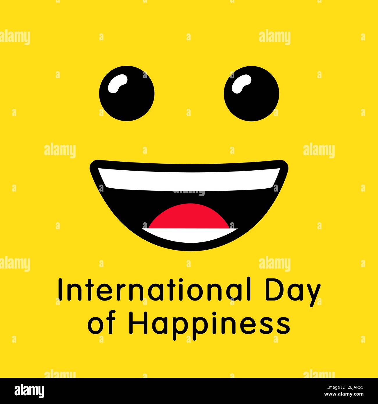 World Happiness Day Grußkarte Konzept. Internationaler Tag des Glücks kreative Gratzen. Isolierte abstrakte Grafik-Design-Vorlage. Internet messe Stock Vektor
