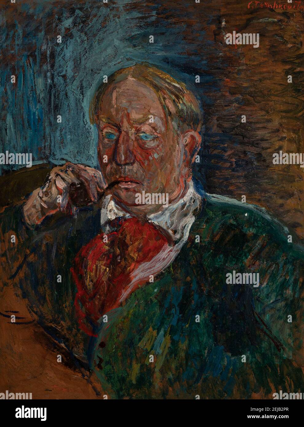 Porträt des Künstlers Maurice de Vlaminck (1876-1958). Museum: PRIVATE SAMMLUNG. Autor: Constantin Tereshkovich (Terechkovitch). Stockfoto