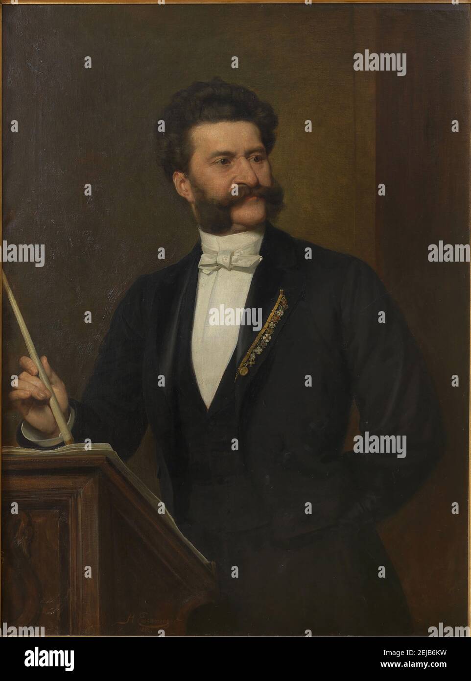Porträt von Johann Strauss (1825-1899). Museum: Wiener Museum. Autor: AUGUST EISENMENGER. Stockfoto