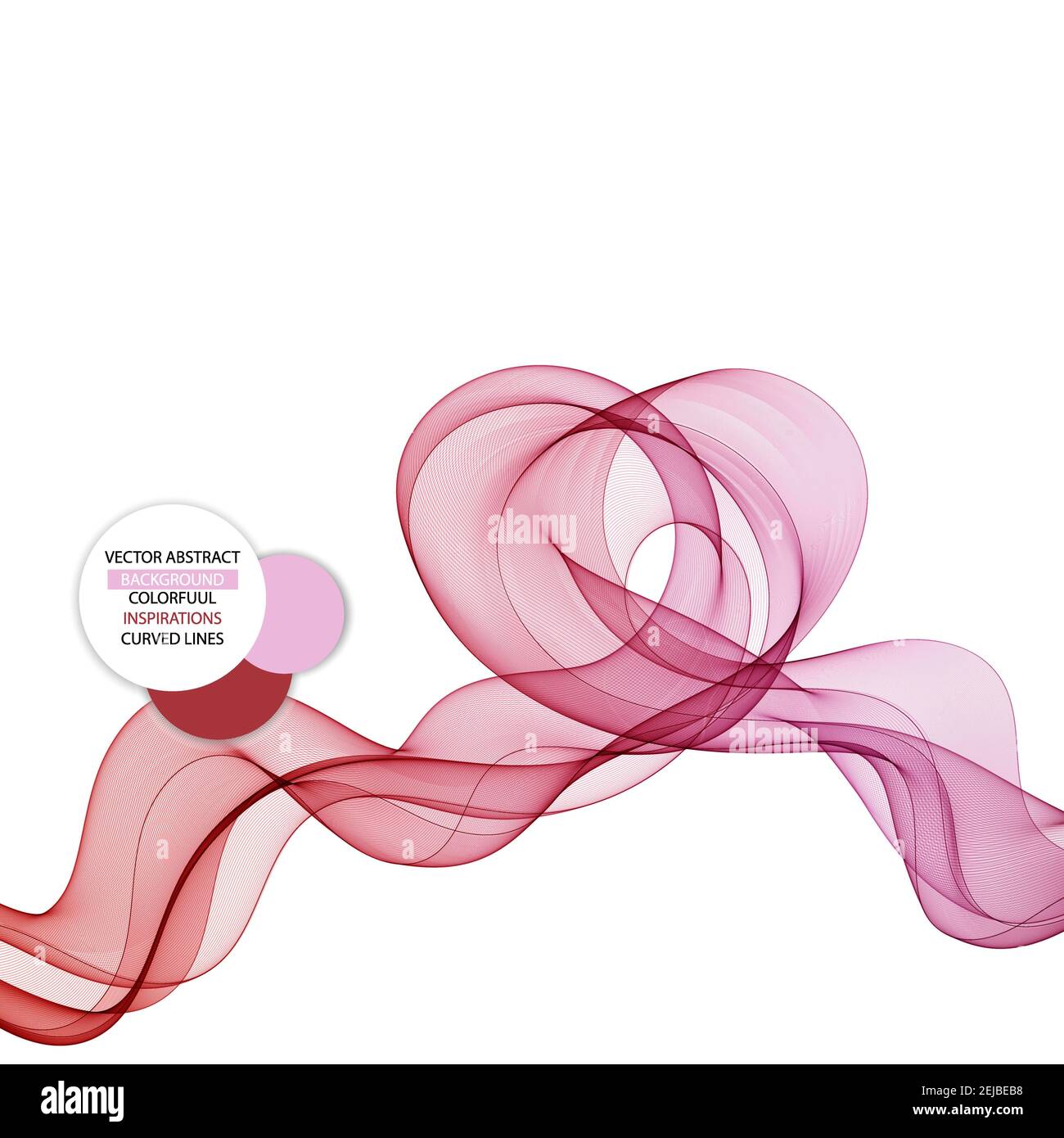 Schöne bunte Welle. Abstrakte rote Linien. Designelement. Hintergrund Dekoration Stockfoto