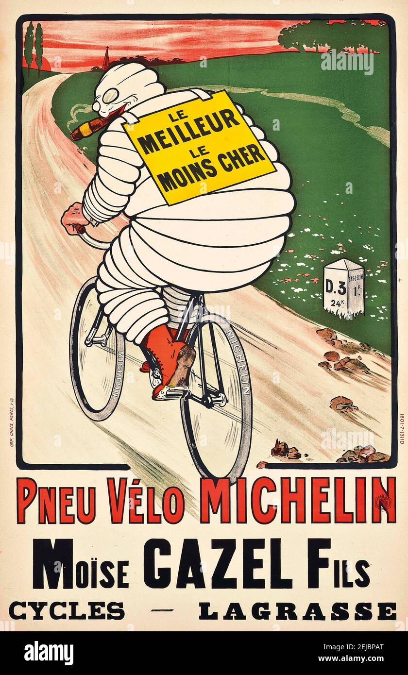 Pneu Vélo Michelin. Museum: PRIVATE SAMMLUNG. Autor: O'Galop (Marius Rossillon). Stockfoto