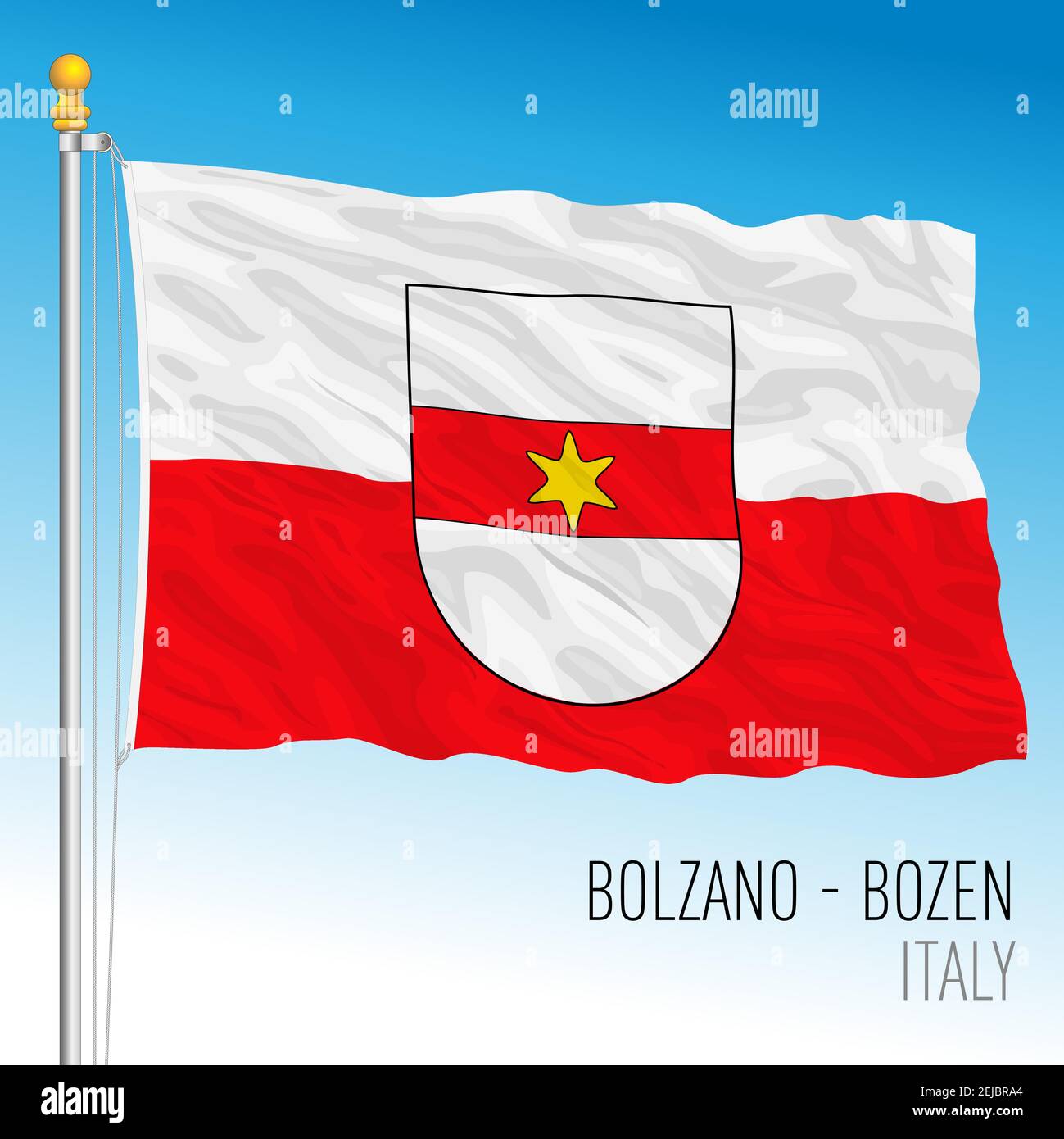 Bozen, Flagge der Stadt, Italienische Republik, Vektorgrafik Stock Vektor