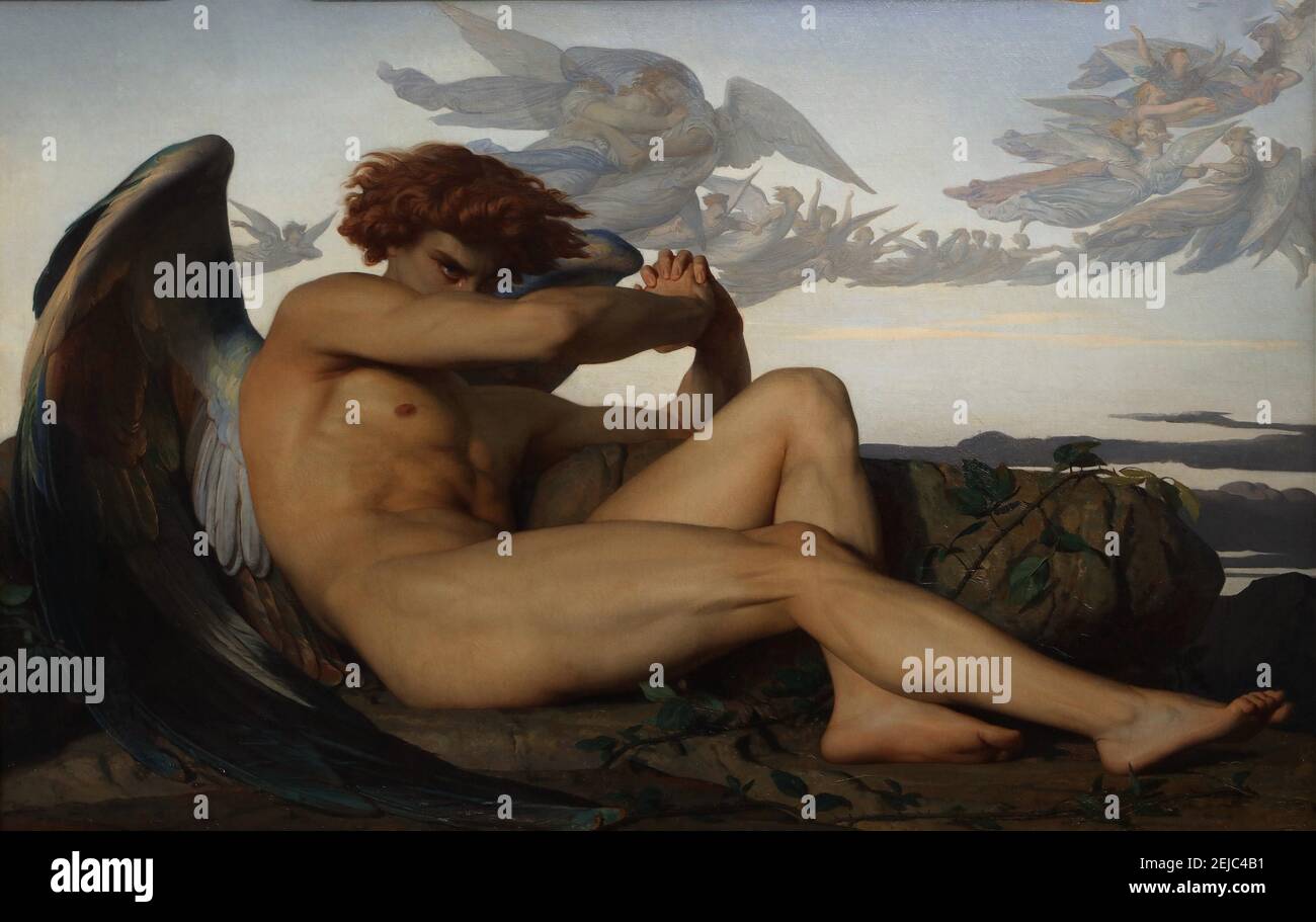 Gefallener Engel. Museum: Musée Fabre, Montpellier. Autor: ALEXANDRE CABANEL. Stockfoto