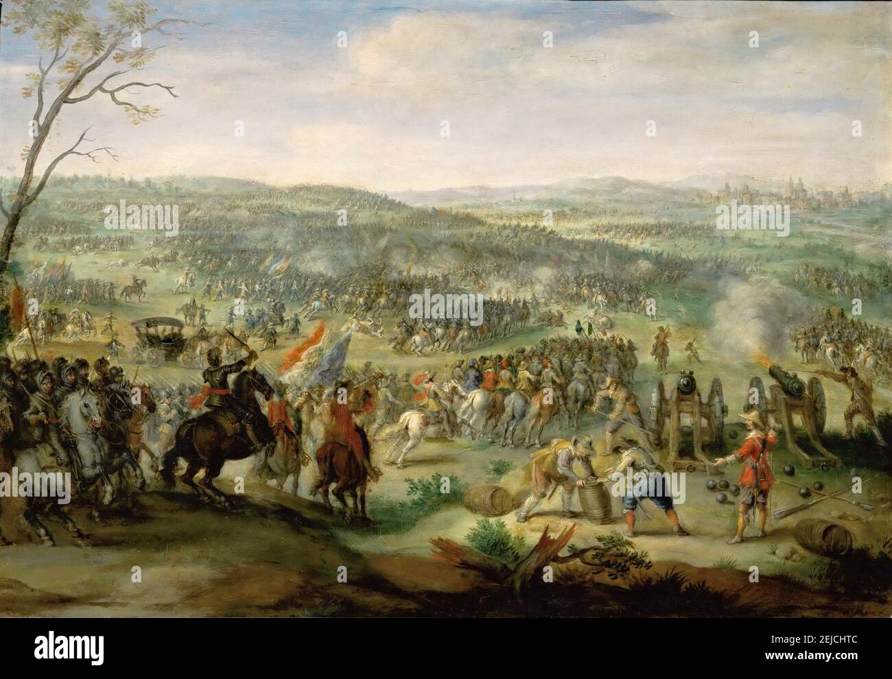 Die Schlacht am Weißen Berg am 8. November 1620. Museum: Musée du Louvre, Paris. Autor: Pieter Snayers. Stockfoto